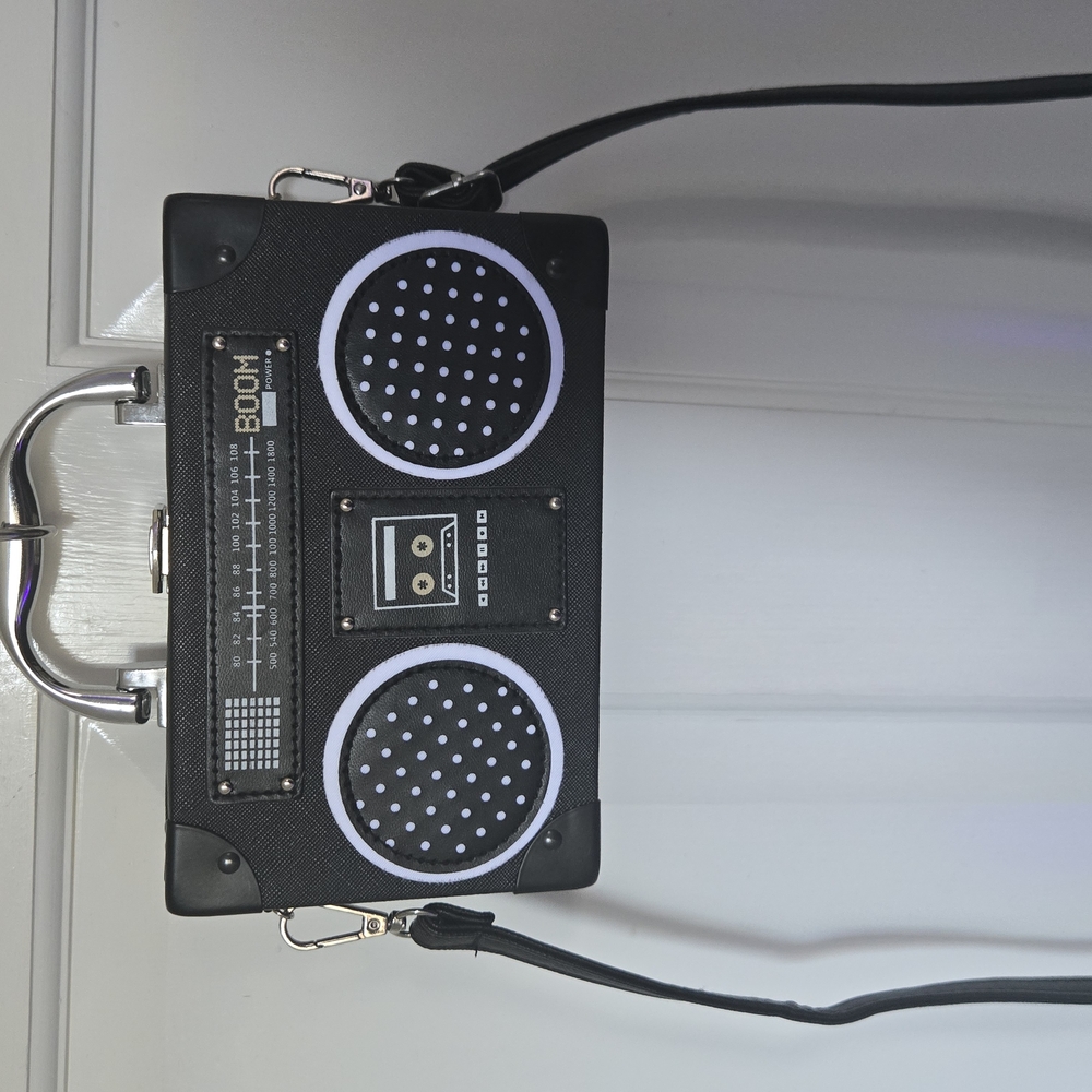 Vintage LEATHER Boombox Clutch Crossbody